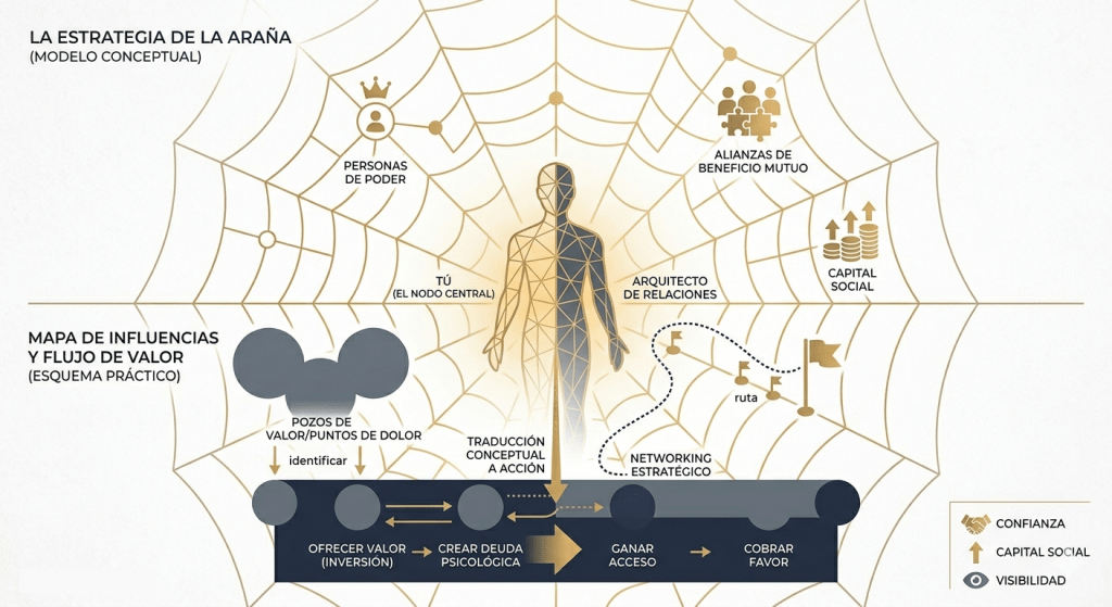 Networking estratégico desde cero: el arte de la araña y la ingeniería del capital social